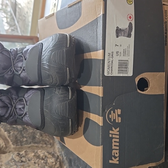 Women's Kamik Charcoal Fur-Lined Winter Boots - Picture 2 of 7
